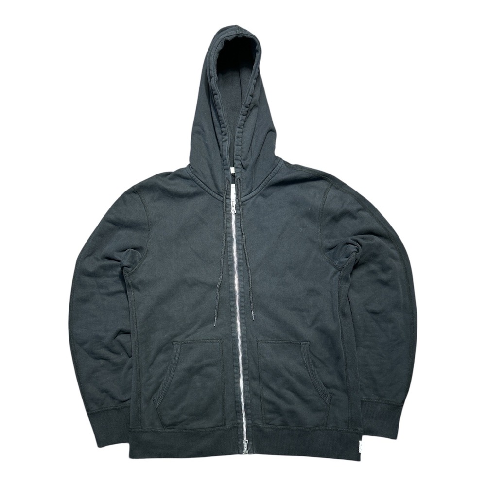 Reigning Champ Mens Full Zip Hoodie Black Cotton French Terry Made in Canada M